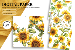 Sunflower Background Wallpaper Digital Paper Wall Art Product Image 1