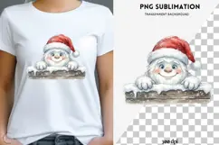 Christmas peeking character png design for T-shirts Product Image 1
