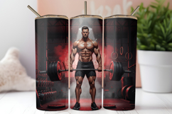 Gym Tumbler Wrap Workout Sublimation Design Product Image 1