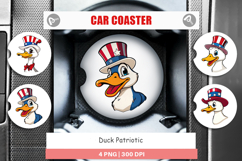 Car Coaster Duck Patriotic Product Image 1
