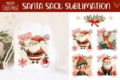 Cartoon Christmas Santa Sack Designs, Christmas Gift Bag Product Image 1