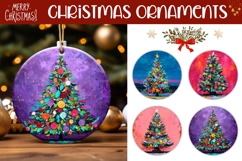 Art Christmas Tree Round Ornaments, Christmas Tree Ornaments Product Image 1