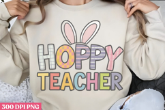 Hoppy teacher PNG, Retro Teacher Easter Sublimation P Product Image 1
