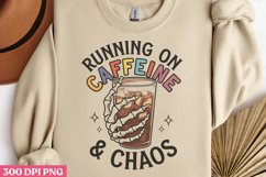 Running on caffeine &amp; chaos PNG, Iced Coffee Mental Product Image 2