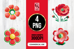 Colorful Flower Clipart Sublimation PNG Product Image 1