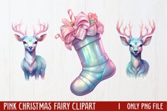 Pink Christmas Fairy Clipart Sublimation, PNG Product Image 1