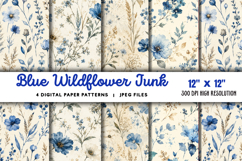 Blue Wildflower Junk Journal JPG Product Image 1