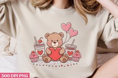 Bear with Valentine&#039;s Cup PNG, Cozy Valentine Sublimation PN Product Image 2