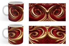 3d Turbulent Waves Red and Gold | Mug sublimation design Product Image 3