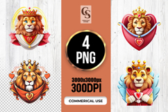 Royal Lion Heart Clipart Sublimation PNG Product Image 1
