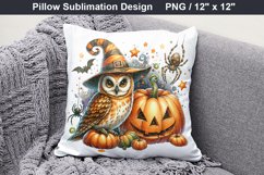 Halloween Owl - Halloween pillow Sublimation Design Product Image 2