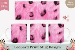 Pink Leopard Print Mug Template, Pink Love Mug Sublimation Product Image 1