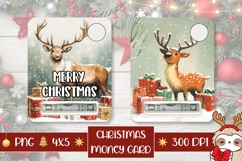Cartoon Christmas Deer Money Card, Christmas Gift Card PNG Product Image 1