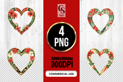 Floral Heart Frame Border Clipart Sublimation PNG Product Image 1