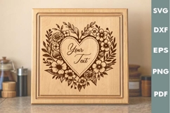 Valentine&#039;s Day Cutting Board SVG, Flowers Laser file Product Image 2