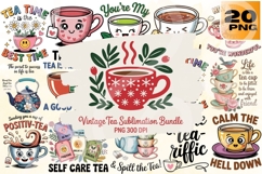 Vintage Tea PNG Bundle 20 Whimsical Product Image 1