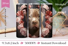 Staffordshire Bull Terrier Tumbler Design, Dog Sublimation Product Image 1
