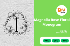Magnolia Rose Floral Monogram Product Image 1