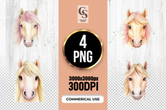 Watercolor Horse Head Clipart Sublimation PNG Product Image 1