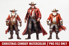 Christmas Cowboy Watercolor Clipart Product Image 1
