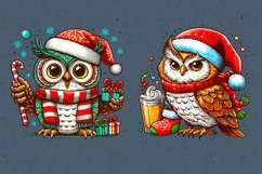 Cute Christmas Owls. PNG sublimation Product Image 3
