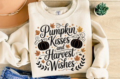 Pumpkin Kisses and Harvest Wishes Svg | Shirt Svg Product Image 1