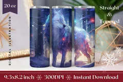 Christmas Tumbler Sublimation, Winter Wolf Tumbler Wrap Product Image 1