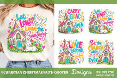 4 Christian Christmas Shirt Designs, 4 Nativity Faith Quote Product Image 1