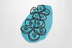 Blue Abstract Floral Line Art Embroidery Design Product Image 1