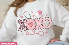 XOXO PNG, Valentine Nurse Sublimation PNG Product Image 2