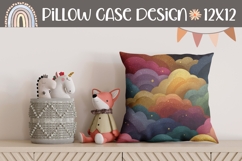 Glitter Clouds Pillow, Sky Pillow Sublimation Design Product Image 1