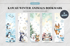 Kawaii Winter Animals Bookmark Set,Cute Pastel Bookmark Product Image 1