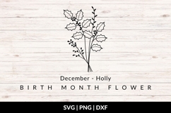 December Birth Flower Bouquet SVG - Holly Product Image 1