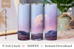 Cosmic Tumbler Wrap Design, Planets Tumbler Sublimation Product Image 1
