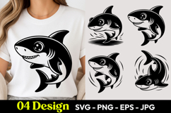 Cute Shark Cartoon SVG PNG Product Image 1