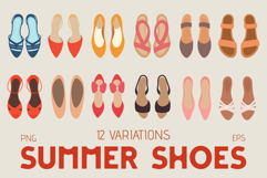 Summer shoes clip arts collection Product Image 1