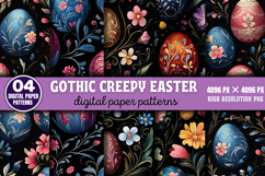 Gothic Creepy Easter Digital Paper PNG Product Image 1
