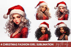 Christmas Fashion Girl Sublimation PNG Product Image 1