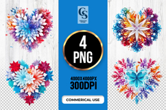 Colorful Floral Heart Clipart Sublimation PNG Product Image 1