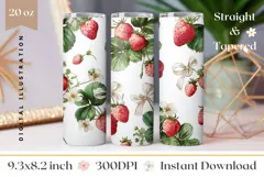 Watercolor Raspberry Tumbler Print, Berries Tumbler Design Product Image 1