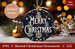 Merry Christmas Ornament Design, Winter Ornament Sublimation Product Image 1