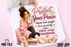 Protect Your Peace PNG Cozy Self Care PNG Product Image 1