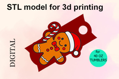 Christmas Gingerbread Man 40 OZ Tumbler, 3D Printinting Product Image 1