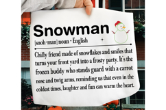 Christmas Definition Print, Snowman Definition Print Product Image 1