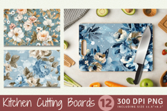 Winter Flowers Cutting Boards sublimation Design Product Image 1