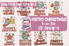 Christmas Vintage Retro SVG BUNDLE set of 15 SVG PNG Product Image 1
