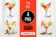 Spicy Margarita Watercolor Clipart PNG Product Image 1