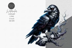 Raven clipart, Gothic clipart, Halloween clipart, Product Image 1