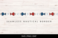 Seamless Nautical Fish Border SVG Product Image 1