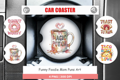 Foodie Mom Puns Car Coaster Product Image 1